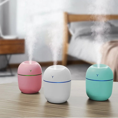 Pinkes tragbares Aroma Diffusor mit LED-Licht und Ultraschall-Humidifier, kompakter Luftbefeuchter von BeachAndSteam