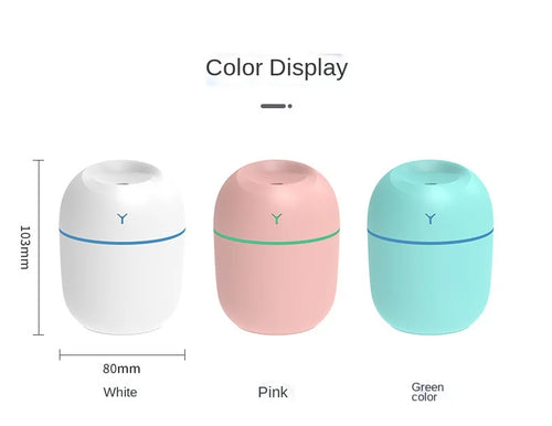 Portabler Mini-Aroma-Diffusor von BeachAndSteam mit LED-Licht, ultraschallbefeuchter, pinkes Design, für angenehmen Duft und Raumluft.