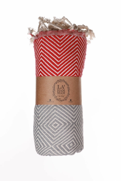 Luxuriöses Baumwoll-Strandtuch von BeachAndSteam, weich, leicht und schnell trocknend, perfekt für den Strand.