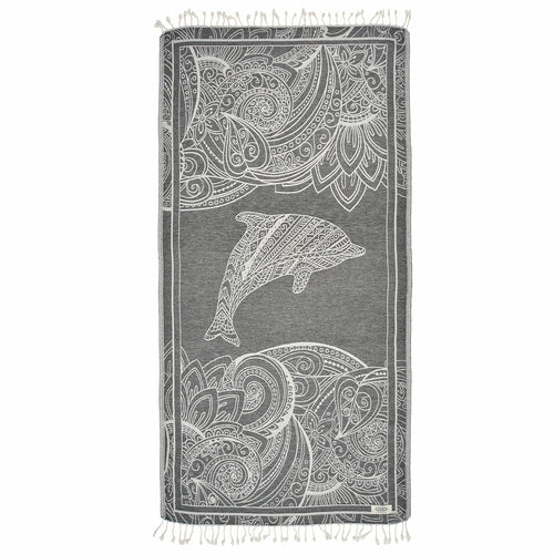 Magic Dolphin Turkish Peshtemal Towel lightweight and space-saving for travel