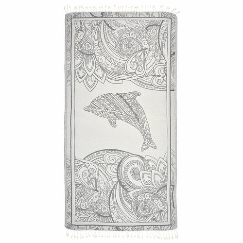 Magic Dolphin Turkish Peshtemal Towel quick-drying towel for sauna beach and travel