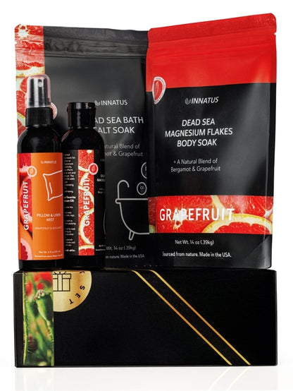 Dead Sea Spa Geschenkset von BeachAndSteam mit Badesalzen, Schlammmaske und Lavendelpflege für entspannende Pflege.